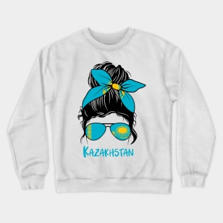 Kazakhstan girl, Kazakhstan Flag, Kazakhstan gift heritage,  Kazakhstani girlfriend, Crewneck Sweatshirt